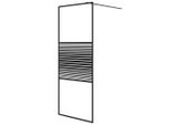 Vidaxl Schermo Doccia Per Cabina Doccia Nero 80X195 Cm Esg Vetro Chiaro