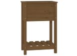 Vidaxl Fioriera Con Ripiano Marrone Miele 54X34,5X81 Cm In Legno Di Pino