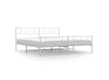 Vidaxl Struttura Letto Con Testiera E Pediera In Metallo Bianco 200X200 Cm