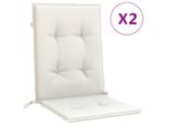 Vidaxl Cuscini Per Schienale Basso 2 Pz. Tessuto Melange Crema 100X50X4 Cm