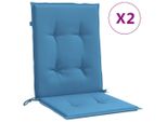 Vidaxl Cuscini Per Schienale Basso 2 Pz. Tessuto Blu Melange 100X50X4 Cm