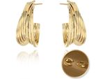 Flamenco Mystique Acciaio Chirurgico - Orecchini Placcati Oro 14K Con Puzzle In Argento S925 KST3404