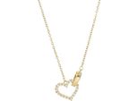 Collana Flamenco Mystique In Acciaio Chirurgico Placcato Oro 14K Con Doppio Zircone Hearts NST2197