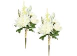 Kunstblume I.Ge.A. "Chrysanthemen-Bund 2Er Set", Weiß, B:13Cm H:25Cm L:11Cm, Polyester, Kunstpflanzen, 25Cm Strauß KüNstlich Bouquet Seidenblume Blumenbouquet Blumenstrauß