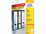 Avery Zweckform® L4759-25 Etichette Per Cartelle, 61 X 297 Mm, Cartelle Larghe (Lunghe), 30 Fogli/90 Etichette, Bianco