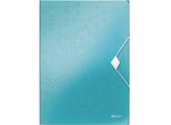 Leitz 45990051 Cartella Angolare Wow - A4, Pp, Blu Ghiaccio