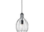 Sospensione Industrial-Minimal Ampolla-2 Metallo Nero 1 Luce E27