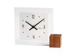 Ams 104 Orologio Da Tavolo Al Quarzo In Legno Di Quercia Analogico Con Vetro Moderno