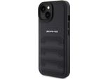 Amg Amhcp15Sgsebk Custodia Rigida Per Iphone 15 / 14 / 13 6.1 Nero/Nero In Pelle Con Linee In Rilievo