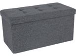 Songmics Panca Pieghevole In Tela 76 X 38 X 38 Cm Fino A 300 Kg Di Portata Sgabello Grigio Scuro LSF47K