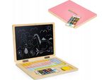 Lavagna Educativa Magnetica In Legno Per Laptop Con Telefono E Lettere Ecotoys