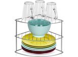 Mensola Angolare In Metallo Per Cucina, Grigia, 23X23X21,5 Cm