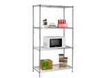 Scaffale In Rete Everest Soluzione Di Stoccaggio Robusta Dal Design Moderno Cromato 4 Ripiani 90 X 45 X 160 Cm