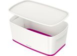 Leitz 5229-10-23 Contenitore Mybox Piccolo - A5, Con Coperchio, Abs, Bianco/Rosa