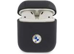 Bmw Bma2Sslna Airpods 1/2 Covergranatowy/Navy Geniune Leather Silver Logo
