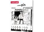 Uni-Ball Pin 8P Set N.1 Uni-Ball Manga Starter Set Uni Pin, Scatola Da 9