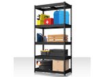 Scaffale Per Carichi Pesanti Nero Yukon Rivet, 180 X 90 X 45 Cm, Scaffale In Acciaio Con Ripiani In Rete, Portata Di 250 Kg Per Ripiano, Scaffale Di Stoccaggio Con 5 Ripiani, Scaffale Per Cantina