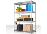 Scaffalatura Yukon Rivet Per Carichi Pesanti, 180 X 120 X 60 Cm, Scaffale In Acciaio Con Ripiani In Rete, Portata Di 350 Kg Per Ripiano, Scaffale Per Magazzini Con 4 Ripiani, Scaffale Per Cantina