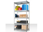 Scaffalatura Yukon Rivet Per Impieghi Gravosi, 180 X 90 X 45 Cm, Scaffale In Acciaio Con Ripiani In Rete, Portata Di 250 Kg Per Ripiano, Scaffale Di Stoccaggio Con 5 Ripiani, Scaffale Da Cantina