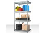 Scaffalatura Yukon Rivet Per Carichi Pesanti, 180 X 90 X 60 Cm, Scaffale In Acciaio Con Ripiani In Rete, Portata Di 250 Kg Per Ripiano, Scaffale Per Magazzini Con 4 Ripiani, Scaffale Per Cantina