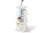 Libreria, Scaffale Girevole Con 3 Ripiani, Libreria Girevole A 360°, 40 X 40 X 95 Cm, Ripiano Bianco, Indiana