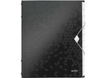 Leitz 4634-00-95 Organizzatore Leitz Wow, Din A4, Pp, 12 Scomparti, Nero-