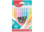 Maped 845469 Penne In Fibra Di Maped Color'peps Pastel, Confezione Da 10