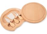 Tagliere Di Formaggi Con Coltelli In Legno Pieghevole 4 El.