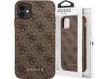 Guess Guhcn61G4Gfbr Iphone 11 / Xr 6,1BrąZowy/Brown Custodia Rigida 4G Metallo Oro Logo