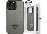 Guess Guhcp13Xpsatlg Custodia Rigida Iphone 13 Pro Max6,7 Srebrny/Argento Logo Saffianotriangle