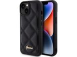 Guess Guhcp15Spsqsqsk Custodia Rigida Per Iphone 15 / 14 / 13 6.1 Czarny/Nero Con Logo In Metallo Trapuntato