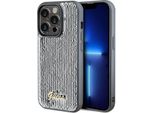 Guess Guhcp14Lpsfdgss Custodia Rigida Per Iphone 14 Pro 6.1 Srebrny/Argento Sequin Script Metallo