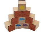 Eduplay 220-116 Timbro Meteo In Legno 4X3X3 Cm Circa, Naturale, 10 Pezzi (1 Set)