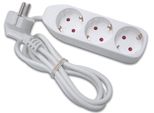 Presa 3 Vie - Cavo 1,5 M - Bianco - Schuko