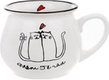 Tazza Con Motivo Gatto In Ceramica, 300 Ml, Colore Bianco