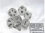 Chessex - Smerigliato - Set Di 7 Matrici - Trasparente/Nero