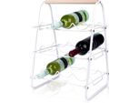 Home&Styling Collection Portabottiglie Per 9 Bottiglie, Metallo, 33X29X46 Cm, Bianco/Marrone