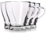 Set Di 4 Tazze Da Caffè/Tè Excellent Houseware, Vetro, 9X9,5 Cm, 300 Ml, Trasparenti