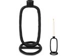 Portacandele In Metallo Nero Per Una Candela Lunga, Tavolo Decorativo, 24 Cm