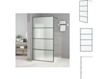 Vidaxl Schermo Doccia Per Cabina Doccia Nero 100X195 Cm Esg Satinato - Schermi Doccia