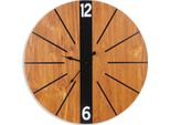 Elegante Orologio Da Parete Nero 60 Cm In Mdf E Metallo