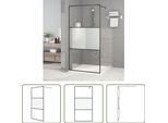 The Living Store Schermo Doccia Per Cabina Doccia Nero 100X195 Cm Semi-Opaco Esg