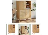 The Living Store Credenza Olden Brown 85X43X125 Cm In Legno Di Pino Massiccio