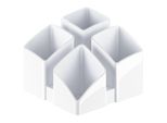 Han 17450-12 Organizzatore Da Tavolo Scala - 4 Scomparti, Bianco