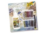 Folia 589 Set Di Glitter - Fiocchi, 10 Colori Assortiti, Inclusa Colla Decorativa