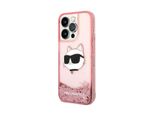 Karl Lagerfeld Klhcp14Llnchcp Custodia Rigida Iphone 14 Pro 6.1 Rosa/Rosa Glitter Choupette Head