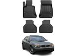 2001-2009 Bmw Serie 7 E65 E66 E67 Tappetini Tpe Nero 4 Pezzi