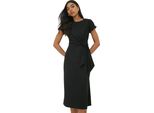 Dorothy Perkins - Vestito Midi Con Fiocco Per Donna Manica Corta DP3123 (34 De) (Nero)