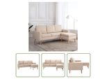 The Living Store Divano A 3 Posti Con Poggiapiedi In Tessuto Crema