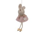 Clayre & Eef Ciondolo Pasquale Coniglio 13 Cm Rosa Sintetico